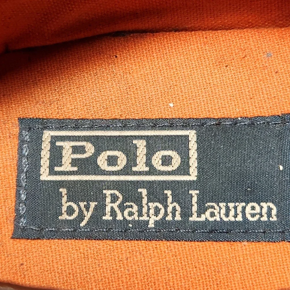 Polo Ralph Lauren Shoes Mens 11 Blue Orange Faxon Low Canvas Sneaker Pony Preppy